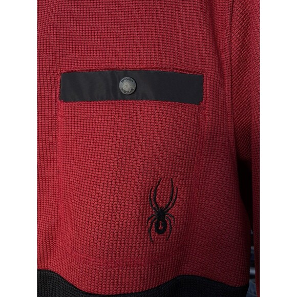 Spyder Men’s Size M Lightweight Full Zip Fleece Insulated Jacket Color Red/Black - Picture 7 of 13
